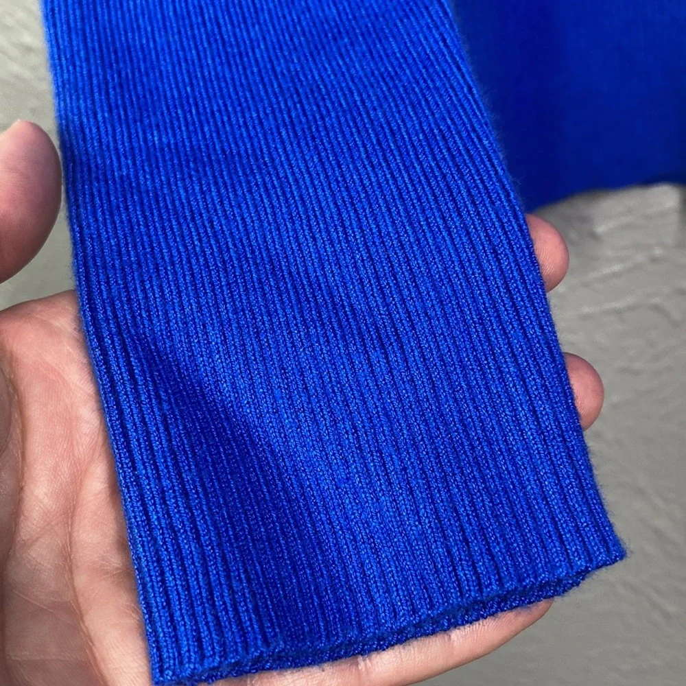 NWT Inc International Concepts Blue Ribbed Long-Sleeve Sweater Size Medi… - Picture 3 of 9